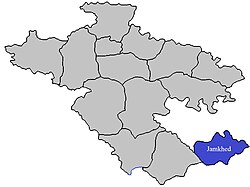 Location of Jamkhed in Ahmednagar district in Maharashtra