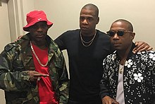 DMX (left), Jay-Z and Ja Rule (right) backstage at Beyonce's Formation World Tour finale in New Jersey 2016
