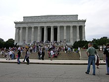 The stairs of the Lincoln Memorial, the site of the incident, pictured here in July 2004.