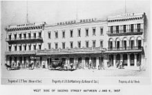 Historical drawing of Orleans Hotel.