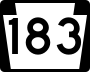 Pennsylvania Route 183 marker