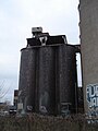 Clay tiled silos on South side of Canada Malting building.