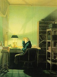 Man Reading by Lamplight
