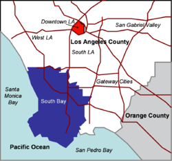 The South Bay and surrounding regions in Southern California