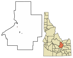 Location of Moore in Butte County, Idaho.