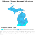 Image 26Köppen climate types of Michigan, using 1991–2020 climate normals (from Michigan)
