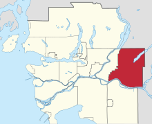 Location of Maple Ridge in Metro Vancouver