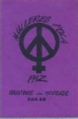 PSG-EG Youth Collective sticker for peace. It says: Woman for peace. The PSG-EG was known for its strong pacifist and antimilitarist positions.