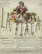 Cover of La Flaca with a humorous representation of a skinny Spain in keeping with the title of the publication.
