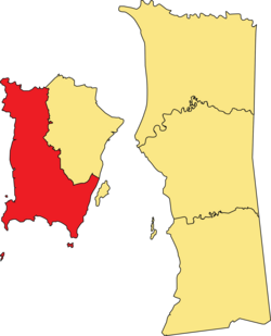 Location of the South-West District within the State of Penang.