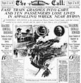 The San Francisco Call reporting the Byron Train Disaster, December 1902