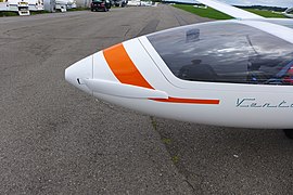 Glider showing propeller of front electric sustainer.