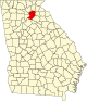 State map highlighting Hall County
