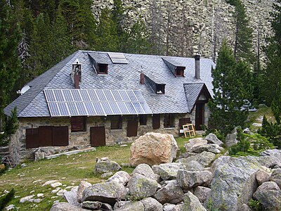 An isolated mountain hut with stand-alone PV system in Catalonia