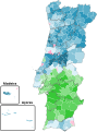 1986 Portuguese presidential election 1st round by municipality