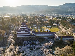 Aizuwakamatsu Castle in spring