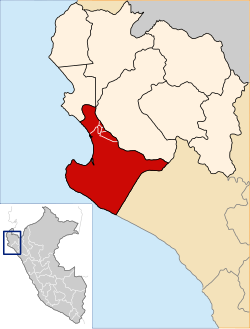 Location of Sechura in the Piura Region