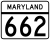 Maryland Route 662 marker