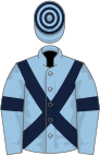 Owner Light Blue, Dark Blue cross sashes and armlets, hooped cap