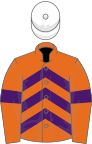 Orange, purple chevrons and armlets, white cap