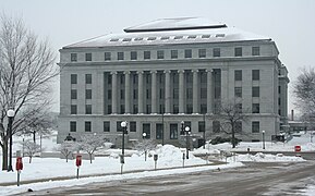 The State Office Building, where members of the Minnesota House of Representatives have offices, adjacent to the Capitol.