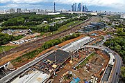The construction of an interchange with Minskaya Street, August 2019.