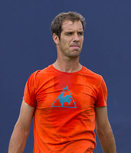 Richard Gasquet during practice at the Queens Club Aegon Championships in London, England.