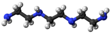 Ball and stick model of triethylenetetramine