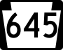 Pennsylvania Route 645 marker