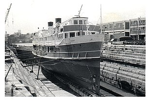 In Cockatoo dock for maintenance, 1975