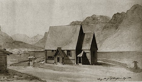 Drawing of the old church before it was torn down