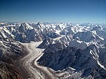 Mountain landscape with a large glacier