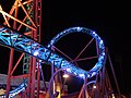 Hangtime's track lights up at night