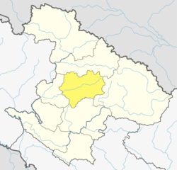Location of Jumla District (dark yellow) in Karnali Province of Nepal.