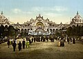 The Chateau d'eau and plaza of the Paris Universal Exposition of 1900, which stood near today's Grand Palais. The fountains were illuminated with different colors at night, but by 1900 electricity was no longer a novelty.