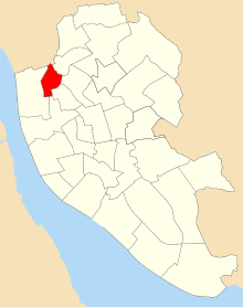 Map of the 1973 boundaries of Melrose Westminster ward