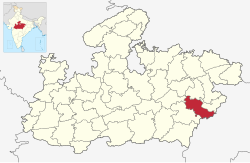 Location of Dindori district in Madhya Pradesh