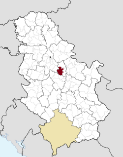 Location of the municipality of Smederevska Palanka within Serbia