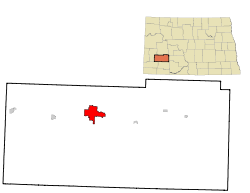 Location of Dickinson, North Dakota