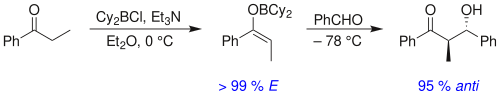 Anti-aldol formation through E-enolate