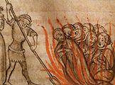 Templar knights being burned at the stake