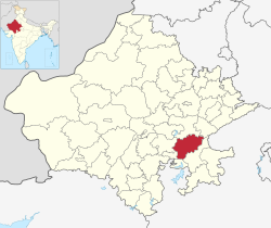 Location of Bundi district in Rajasthan