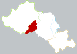 Location of Lengshuijiang City within Loudi
