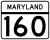 Maryland Route 160 marker