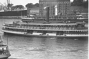 In Circular Quay behind ferry Kiandra, 1920s