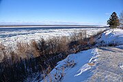 Winter view of the St. Lawrence River from the village