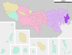Location of Edogawa in Tokyo Metropolis