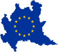 Flag map of Lombardy (EU)