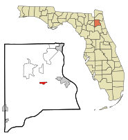Location in Clay County and the state of Florida