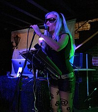 Mallory Yago performing with Crash Course in Science in Oakland, California in 2017